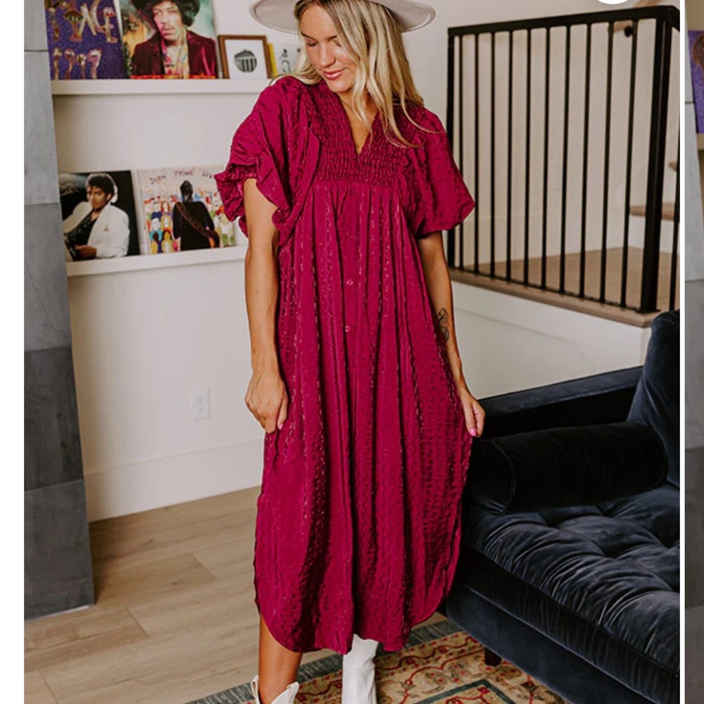 Sangria Textured Midi Dress